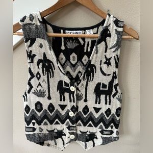 Vintage Printed Vest in Small.